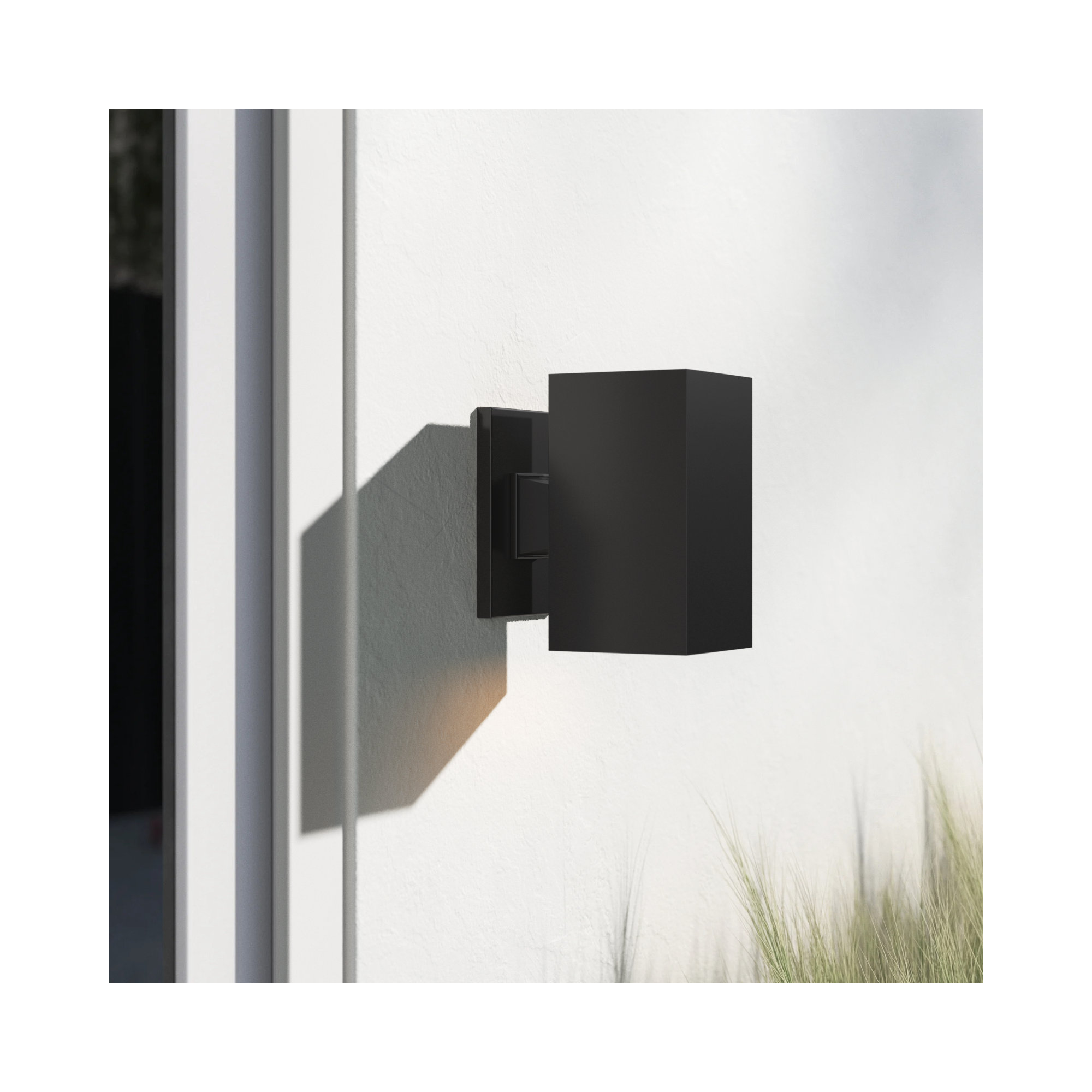 Dyer Single Light Outdoor Aluminum Wall Light, No, 9" H x 5" W x 5" D, Black