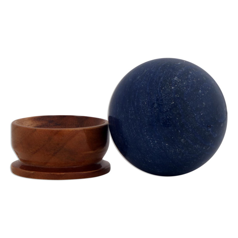 Chaleur rayonnante Justus et boule de calcite, H 3 po x l 3 po x P 3 po, Bleu