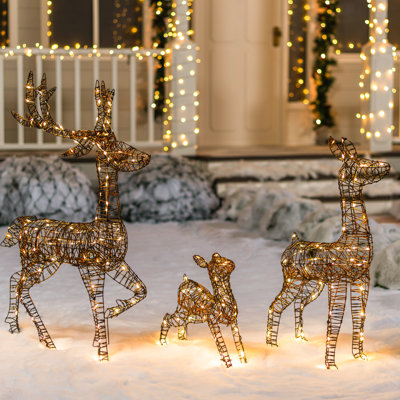 Joyin 3pcs LED White Christmas Reindeer