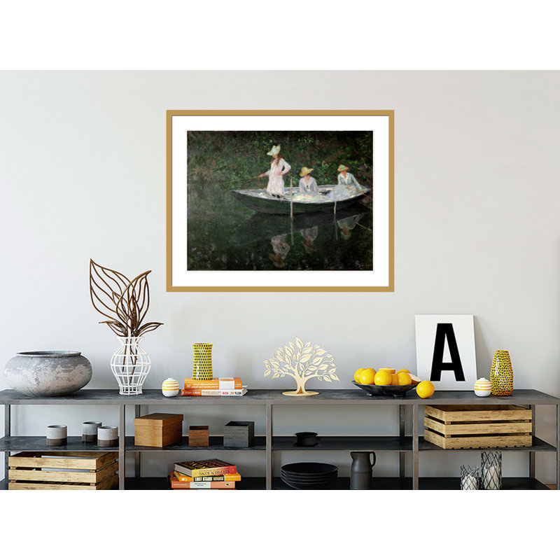 «The Boat at Giverny» par Claude Monet, impression giclée encadrée, H 33,1 po x l 41,5 po