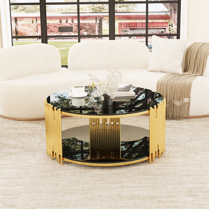 Table basse circulaire en acier inoxydable