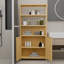 Armoire de rangement en bambou pour salle de bain, 164,77 cm, style rustique moderne, organisateur pour la maison