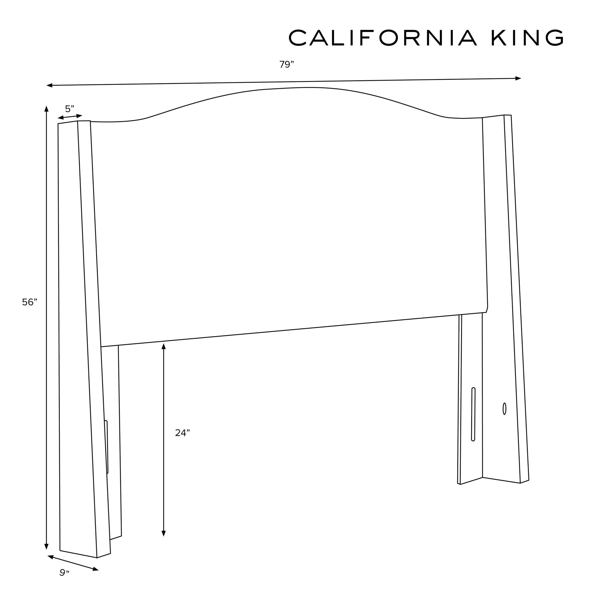 Byrd Upholstered Wingback Headboard, California King, Classic Talc Linen