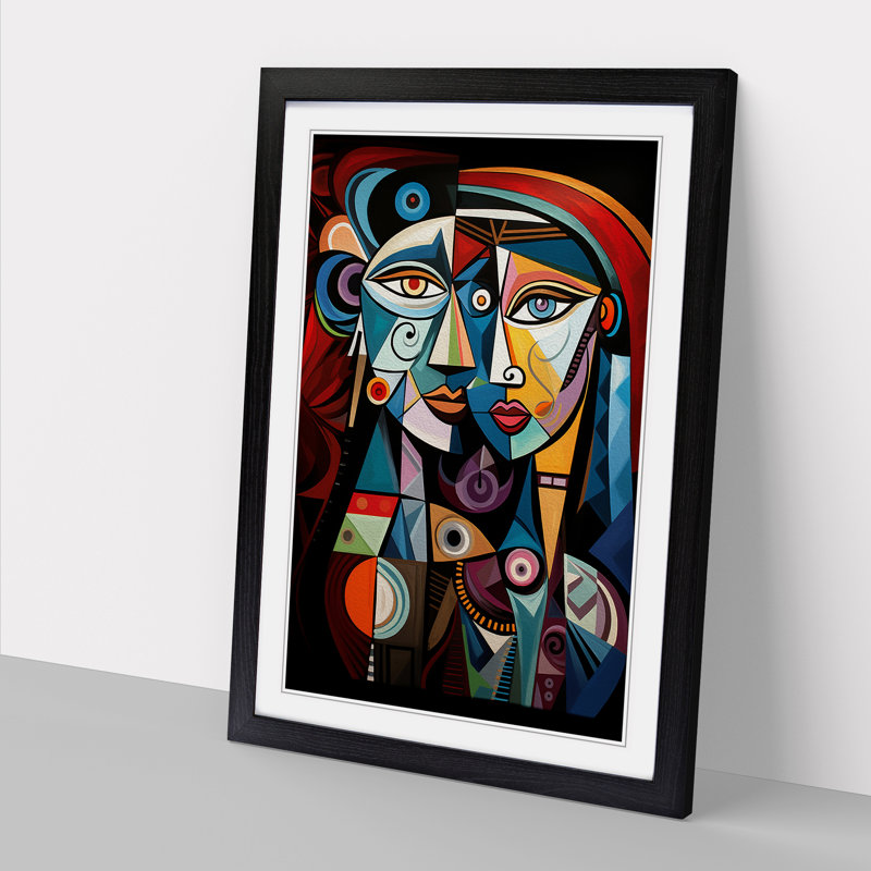 Pablo Picasso Modern No.2 - Single Picture Frame Print on Wood, Black Framed, 46cm H x 34cm W