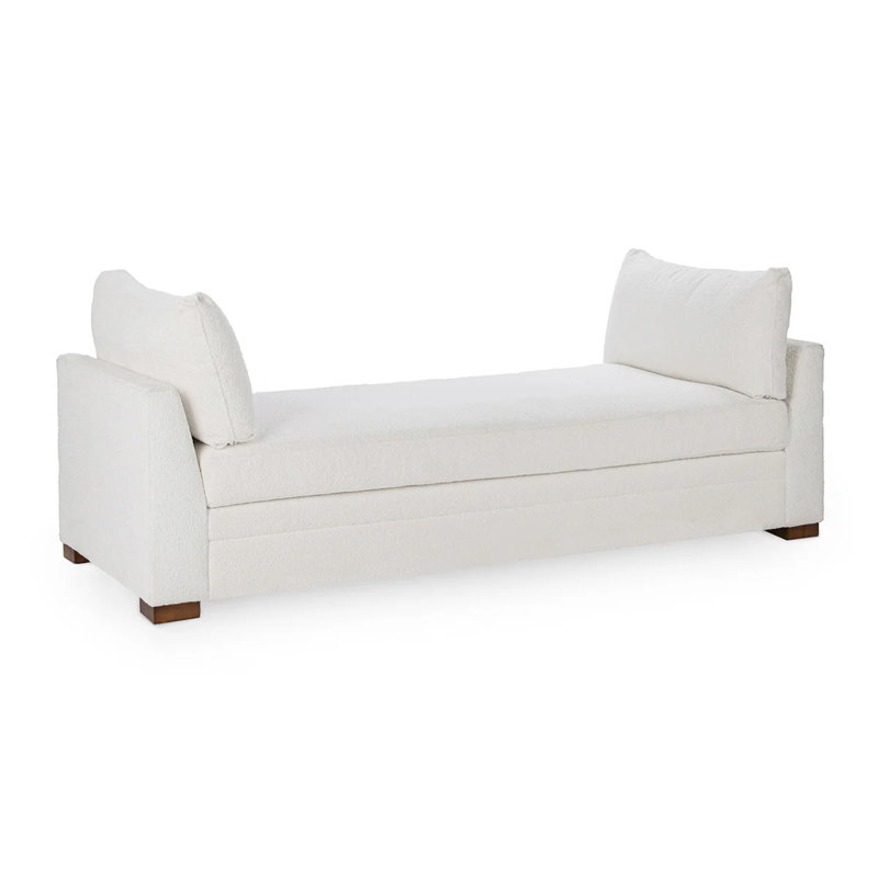Audrey Upholstered Fabric Daybed, Rise White  Performance Upholstery