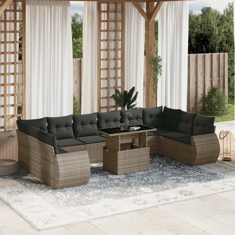 Vidaxl Garden Sofa Set Grey