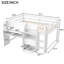 Lit mezzanine double pleine grandeur avec bureau intégré, rangement et tableau blanc graffiti - Bibliothèque en bois de pin avec rangement, couleur blanc-300147311
