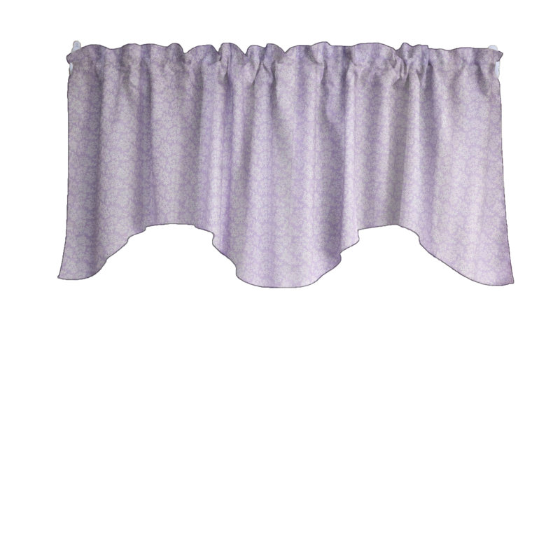 Cantonnière festonnée en mélange de coton floral l 58 po, Lavande