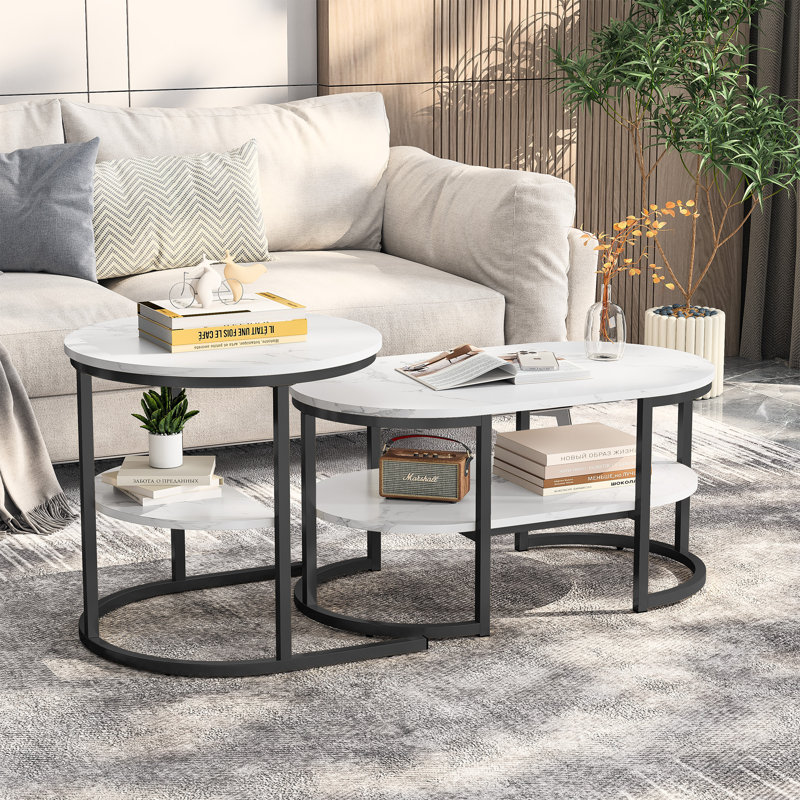 Akeira Coffee Table with Storage, Black