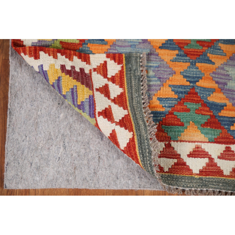 Geometric Wool Kilim Oriental Accent Rug 3x4