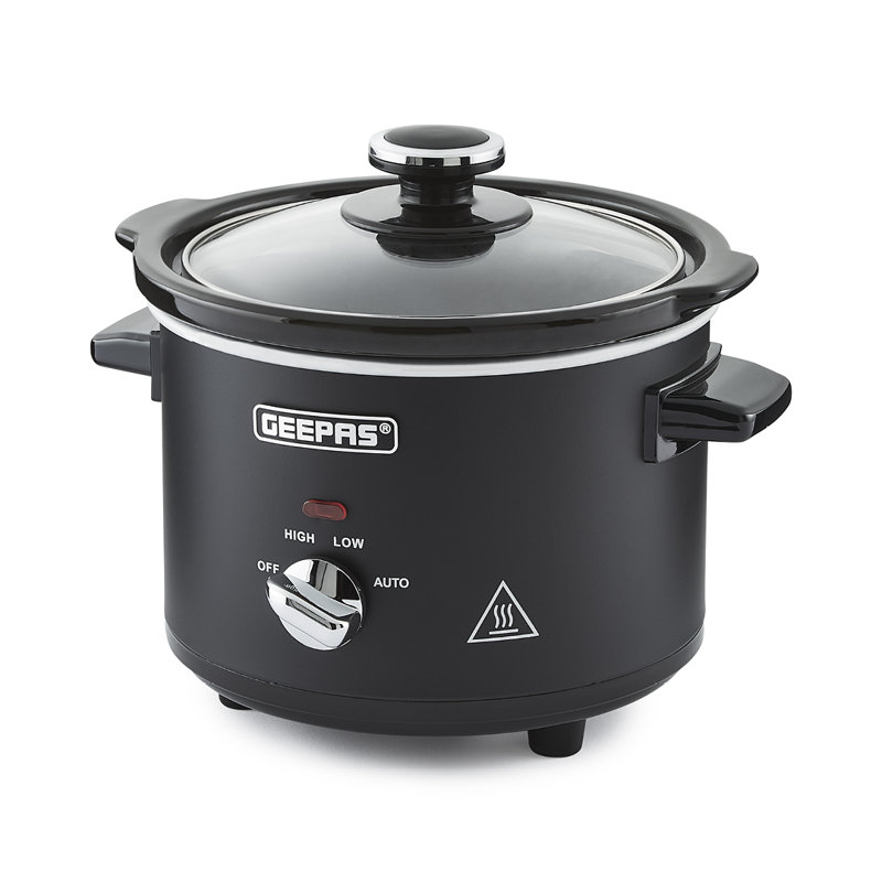Geepas Slow Cooker 3 Temperature Settings, Easy-Clean, 1.5 Qt.