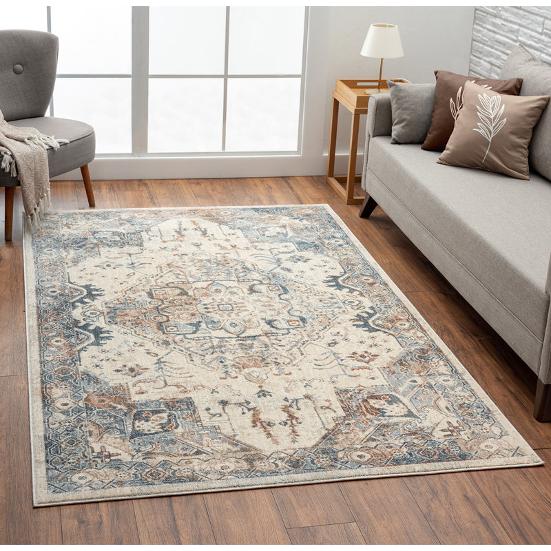 Tapis oriental gris / beige Cynthie, Rectangle 6 pi x 9 pi