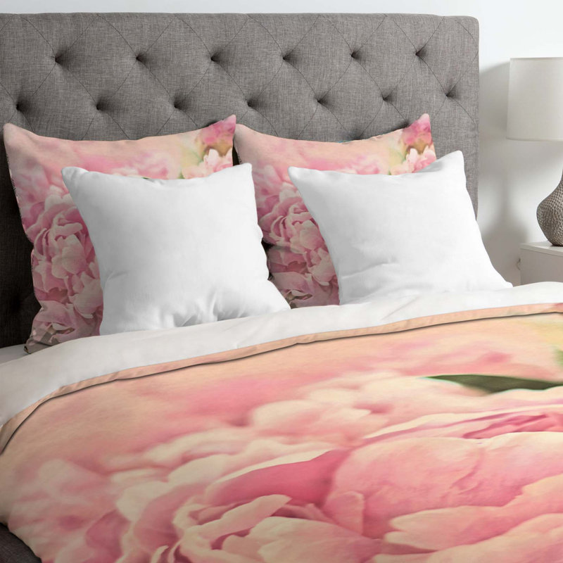 Housse de couette légère pivoines, Housse de couette pour grand lit