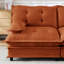 Chenille orange à 3 places en forme de L, canapé modulaire en forme de nuage de L 107 po avec coussins, matériaux d'assemblage à fermeture à glissière simple, facile