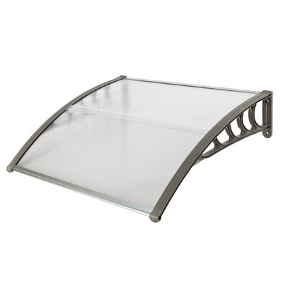 Household Front Door Window Awning Canopy , Polycarbonate Rain Cover With Abs Brackets, Waterproof Sunshade For Home Exterior