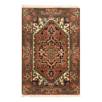Rug & Kilim’S Heriz Style Rug In Red And Pink With Medallion And Floral Patterns