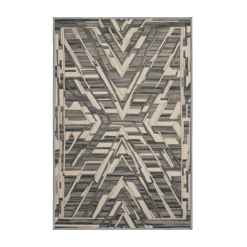  Tapis bord de mer lavable à motif géométrique Elite, Rectangle 4pi x 6 pi
