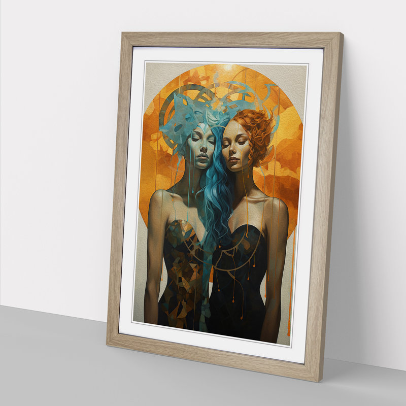Single Picture Frame Wall Art, 34cm H x 25cm W, Oak Framed