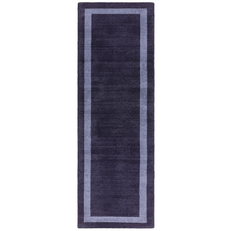 Anwitha Bordered Handmade Navy Area Rug