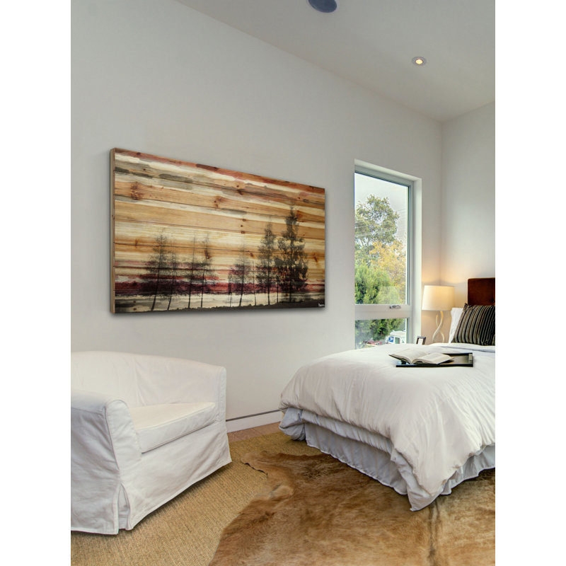 «Haddenham Forest of Firs Art» par Parvez Taj, reproduction d'art sur bois sans cadre, H 12 po x l 24 po x P 1,5 po