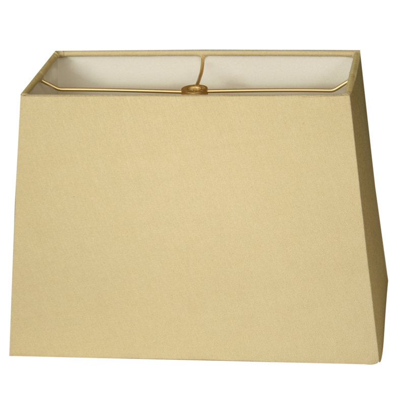 Abat-jour rectangulaire en soie / shantung (araignée), Or antique, H 11 po x l 16 po x P 9 po