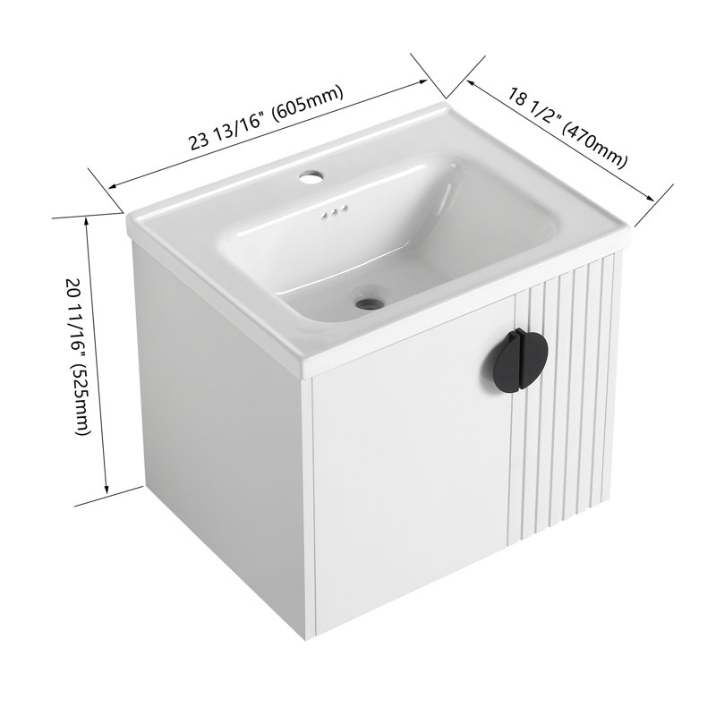 Meuble-lavabo 24 po avec lavabo, Blanc
