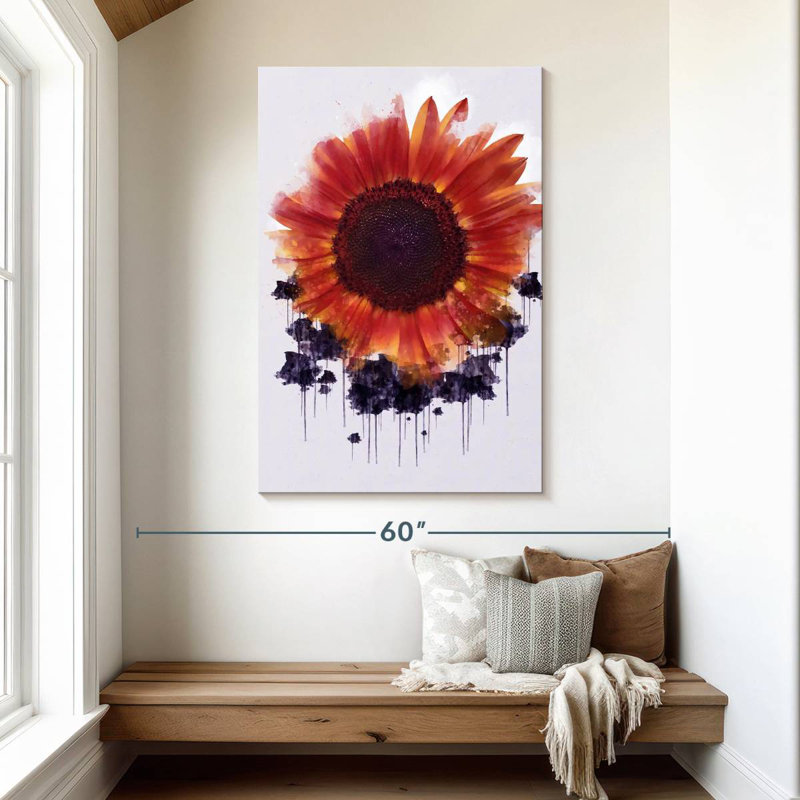 Red Sunflower, 48" H x 32" W
