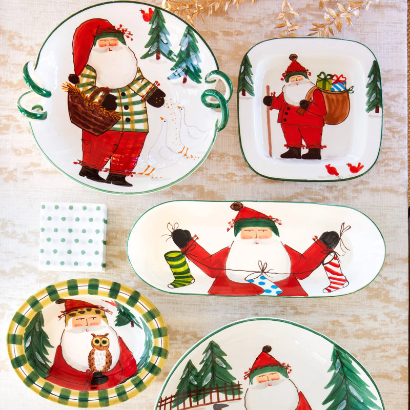 Petit bol ovale bordé avec hibou Old St. Nick