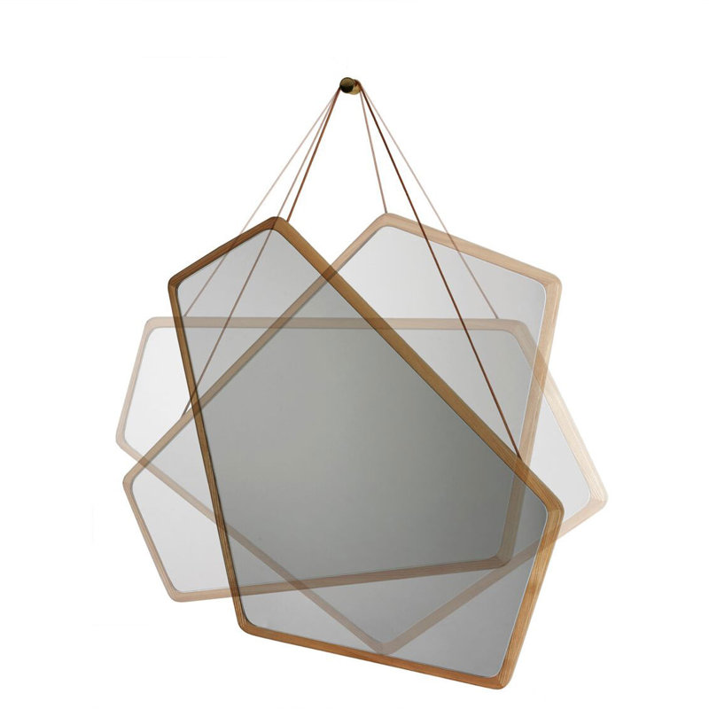 Wood Flat Wall Mirror, Natural