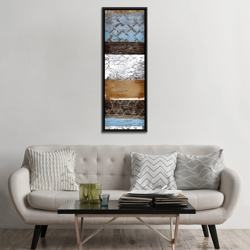 «Set In Stripe I» par Edward Selkirk, impression sur toile tendue, H 60 po x l 20 po x P 1,5 po, Cadre noir