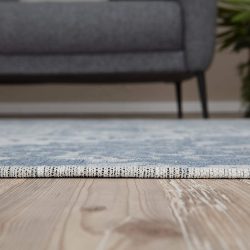 Carina Modern Washable Rugs in Blue | 6960, Rectangle 200 x 290cm