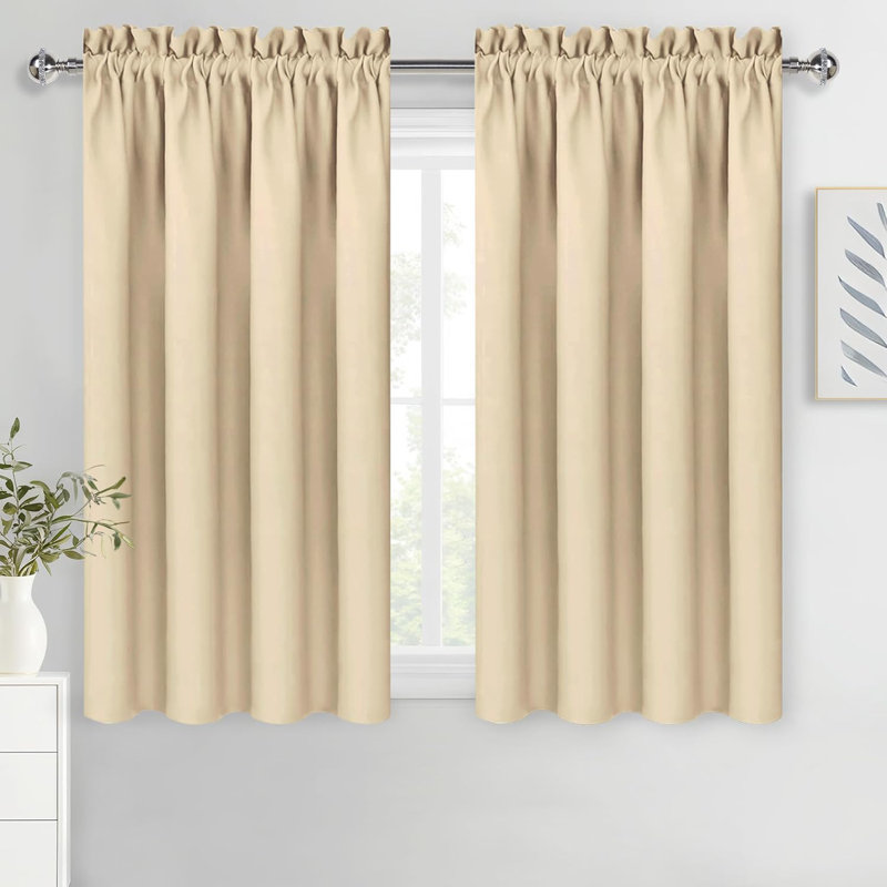 2 Panels Blackout Curtains – Thermal Insulated, Energy Saving & Noise Reducing Bedroom and Living Room Curtains, Set of 2 Rod Pocket Curtain Panels
