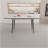 47" Expandable To 63" Inch MDF Square White Marble Patterned Dining Table, Modern Industrial Kitchen And Dining Table, Equipped With Tapered Black Metal Legs