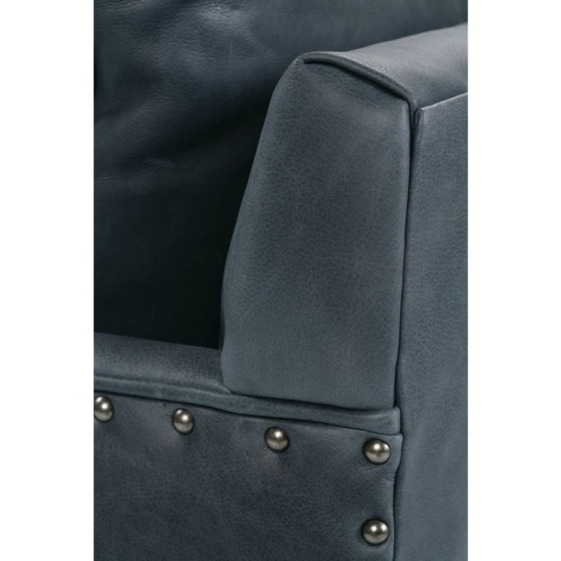 Springfield Nubuck Armchair, Slate Leather (KL230-04)