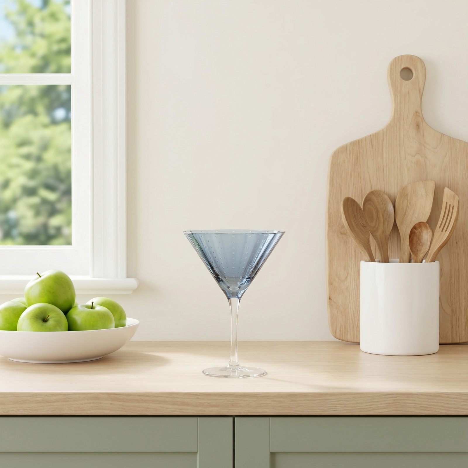 Dot Martini Glasses, Set of 4, Navy Blue