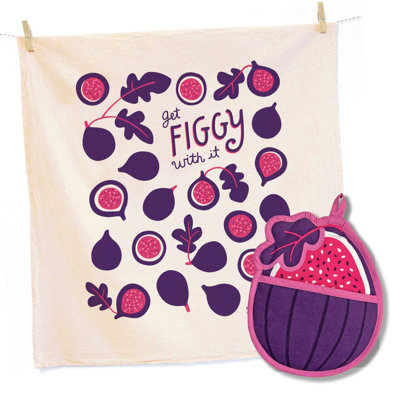Fig Tea Towel and Pot Holder Set