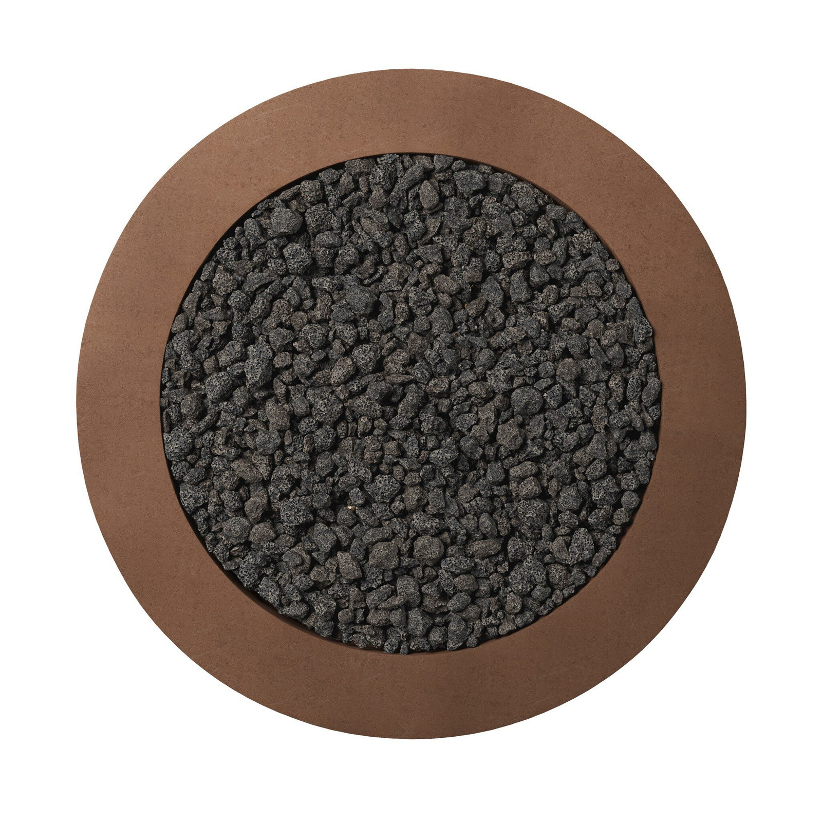 Round Fire Pit Table, Natural Gas, Clay Concrete