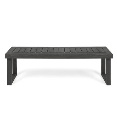 Dark Grey Patio Bench Of Wood - To Weather, 60X15x18 In Grey, 60" X 15" 18