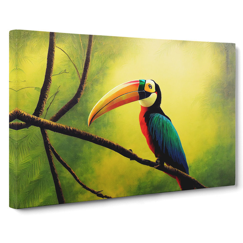 Attractive Toucan Bird - Wrapped Canvas Painting, 40cm H x 60cm W x 3cm D