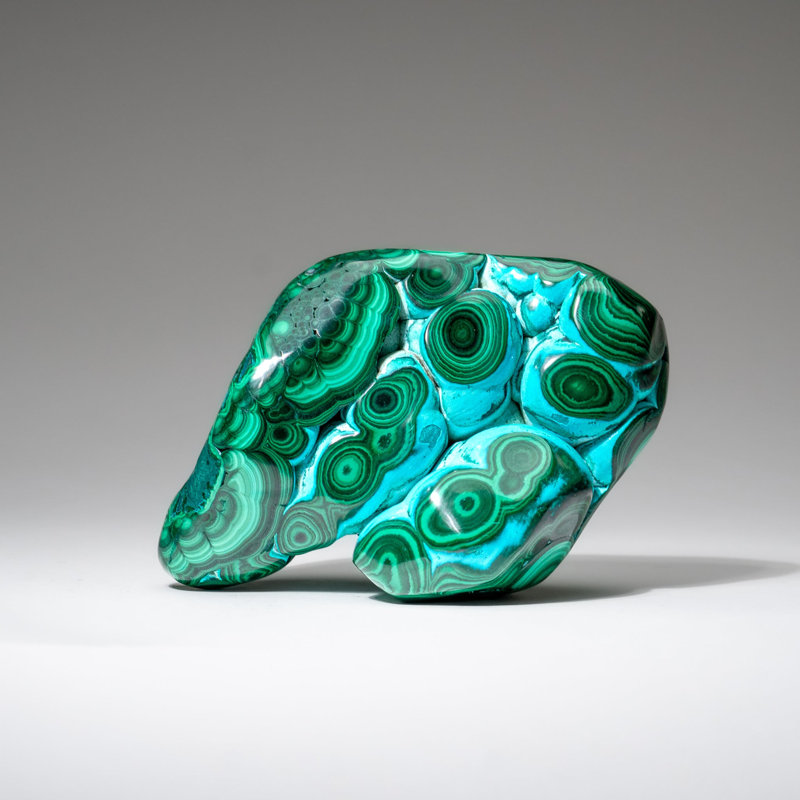 Malachite avec pierre polie Chrysocolla de République Démocratique du Congo (2,6 lb), 1.25" H x 2.25" W x 4" D