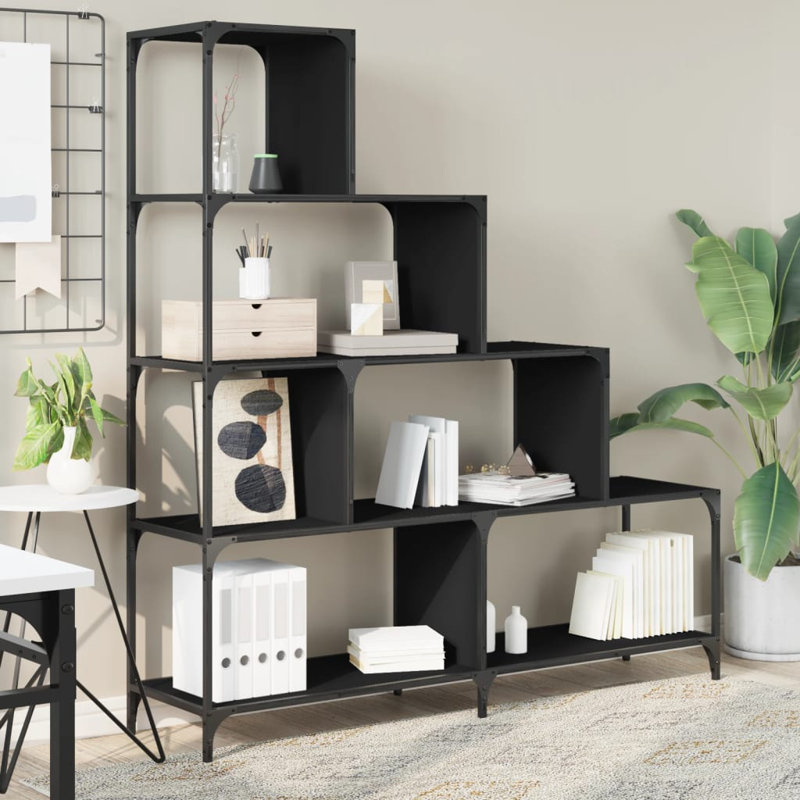 Arielis 149cm H x 139cm W Bookcase, Black