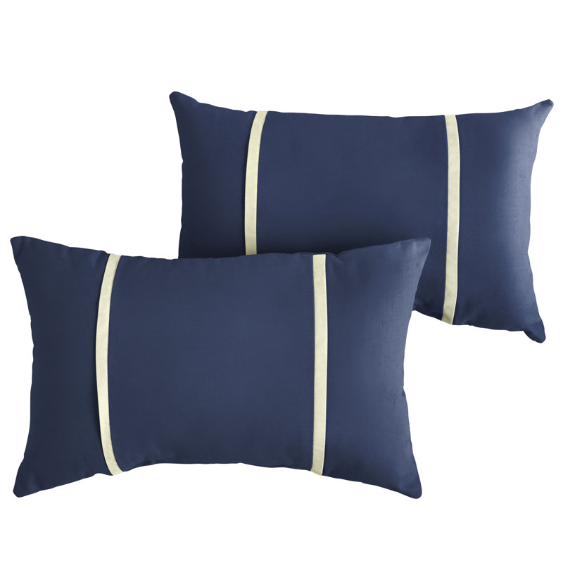 Ensemble de 2 coussins Sunbrella, H 13 po x l 20 po x P 6 po, Sunbrella - toile bleu marine