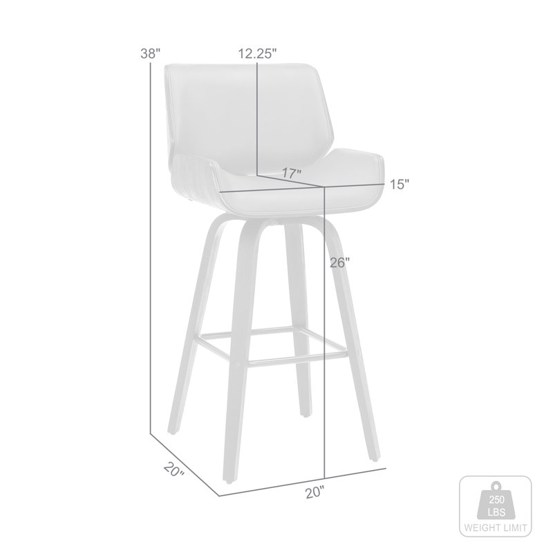 Tabouret de bar pivotant à hauteur de comptoir ou à hauteur de bar Tyler , Crème / noyer, 1