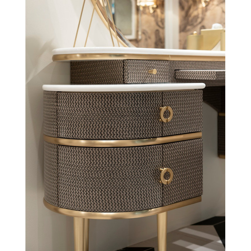 Zelda Vanity Set and Mirror, Twill