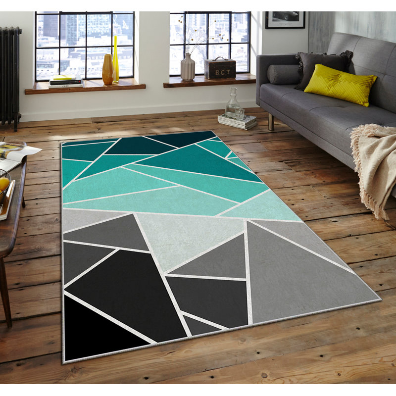 Luxurious Velvet Area Rug, 4.6 x 7.2 Feet | 100% Polyester, 740 g/m² | Non-Slip Felt Dot Underside, Machine Washable | Digital Print Design, Easy to Clean, Perfect for Living Room & Bedroom Décor