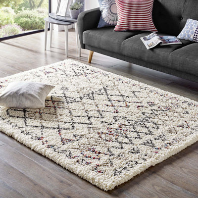 Skadi Rainbow Diamond Shag Area Rug