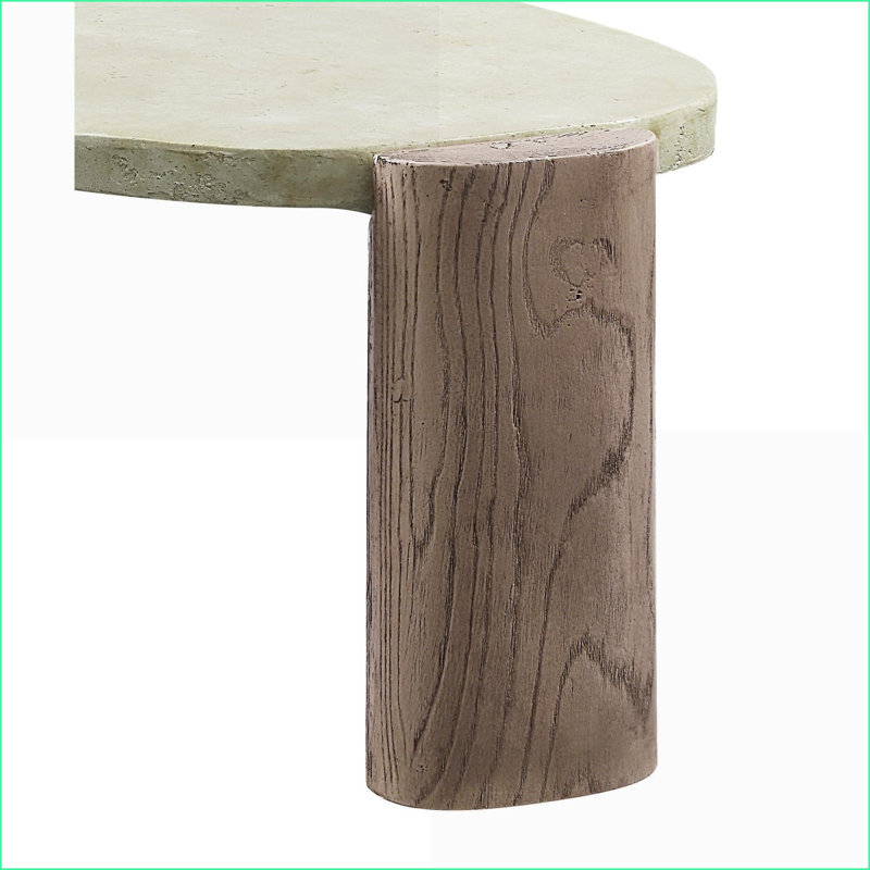 Table basse en ciment vieilli gris et chêne - Assemblage facile pour les petits espaces, salon de style naturel