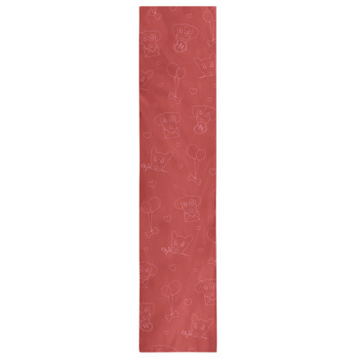 Festive Hol Valentine's Day Dogs Table Runner