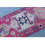 Tapis de couloir antique rose tissé à la main en rose avec un design tissé à plat des années 70