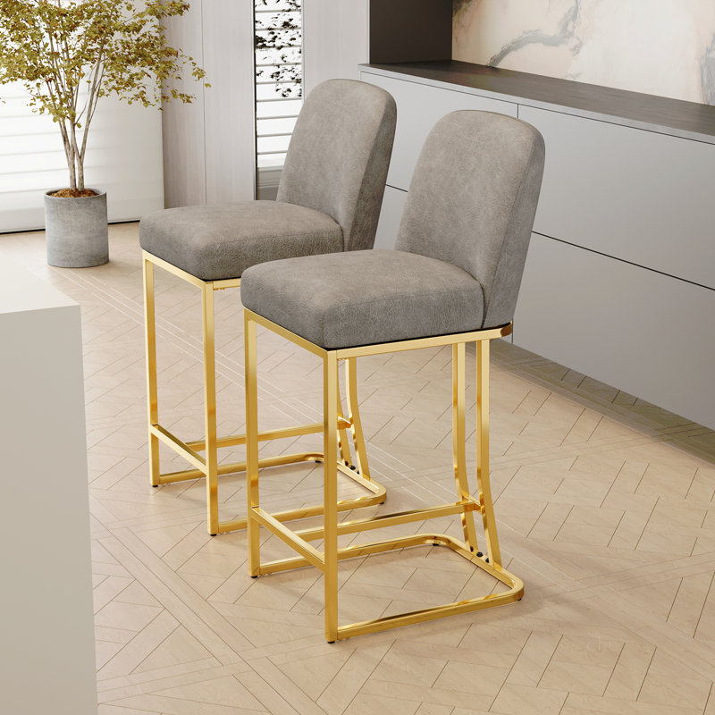 Ensemble de 2 chaises de bar de style moderne avec une conception simple, des tabourets hauts confortables au design créatif et des chaises de salle à manger flexibles convenant aux bars, aux restaurants ou aux comptoirs de cuisine